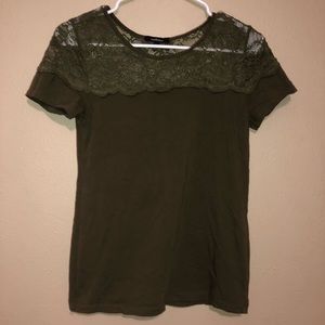 Olive Green Semi Lace Top
